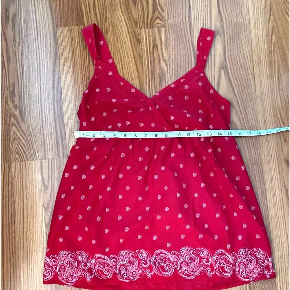 Women’s Faded Glory Size Medium (8-10) Red Handcuff Tank Spaghetti Strap - Picture 2 of 7